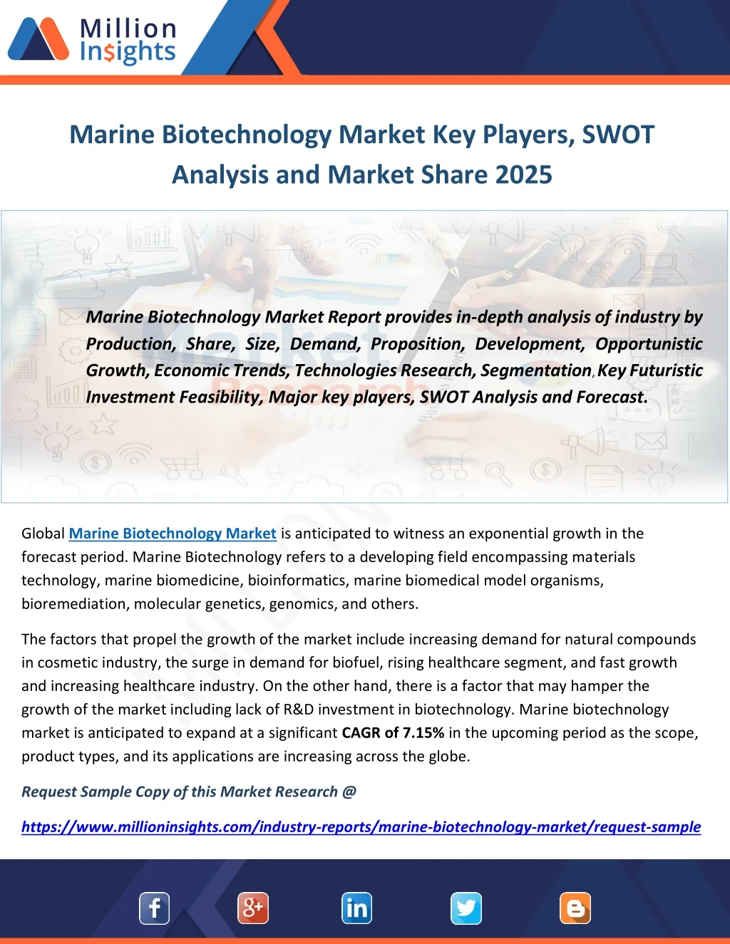 marine biotechnology market key players swot