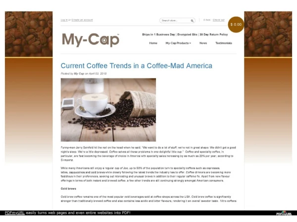 Current Coffee Trends in a Coffee-Mad America - My-Cap LLC