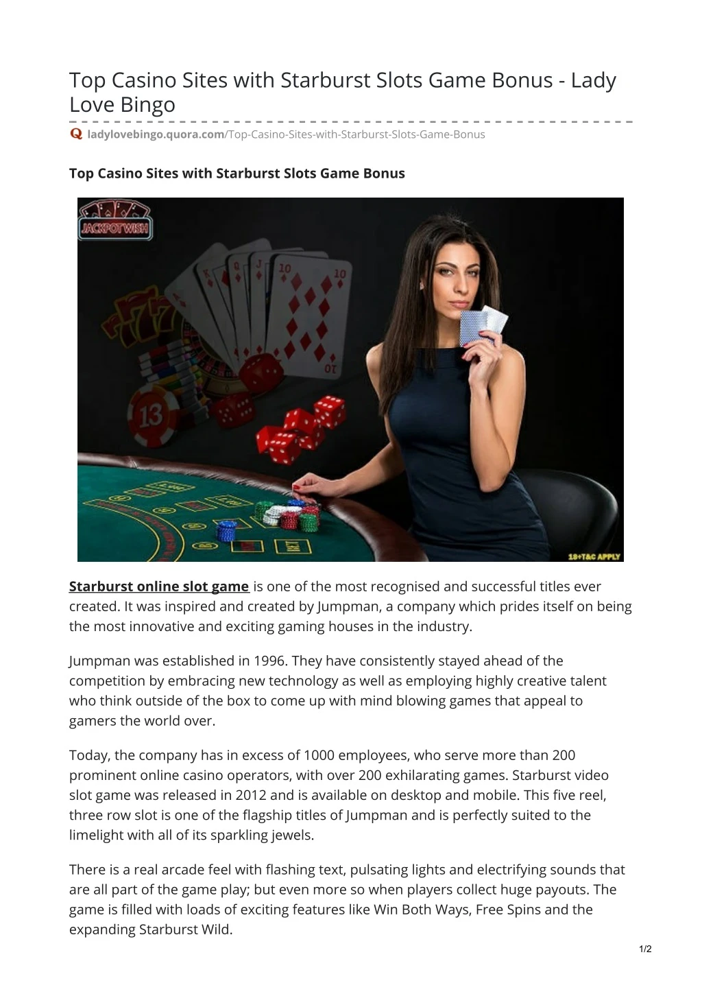 top casino sites with starburst slots game bonus