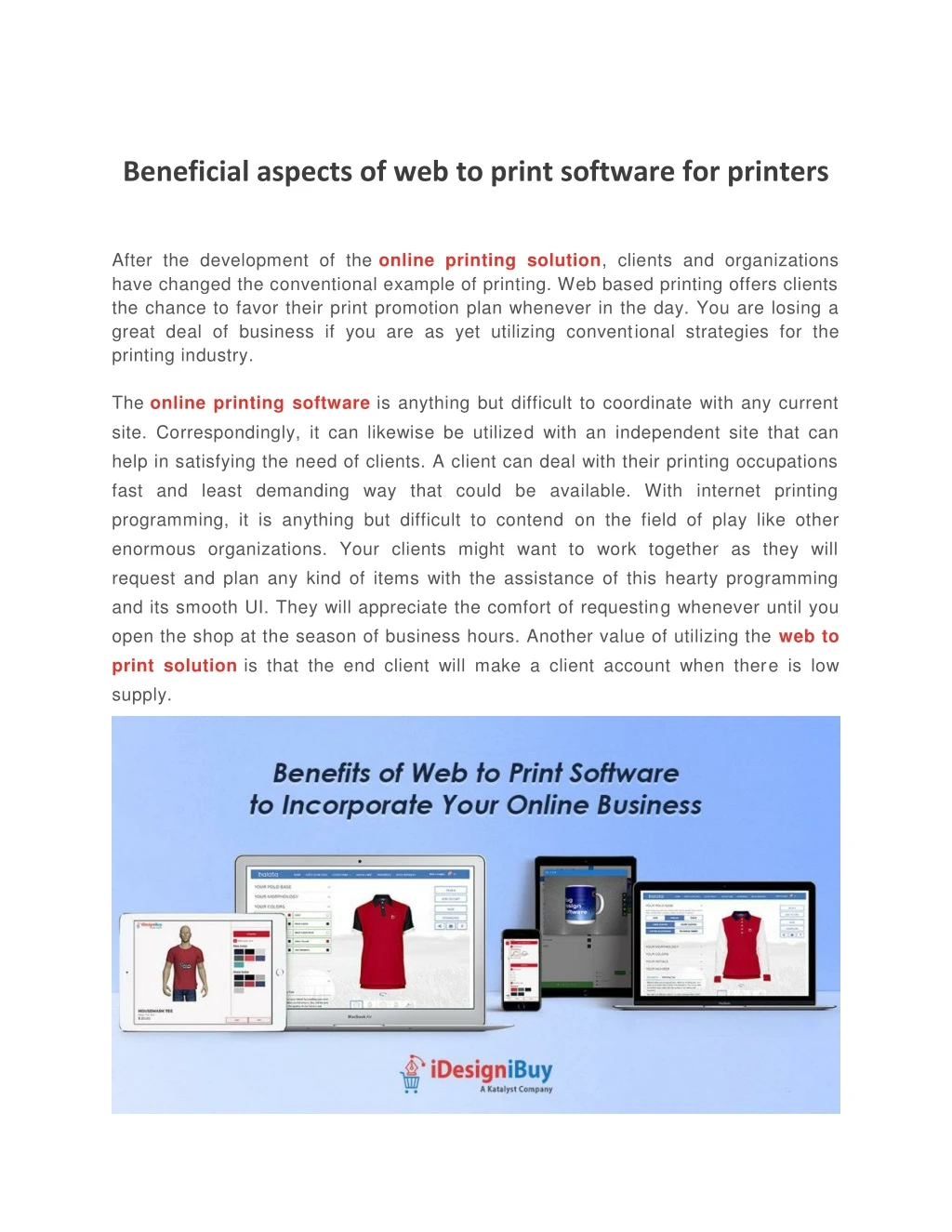 beneficial aspects of web to print software