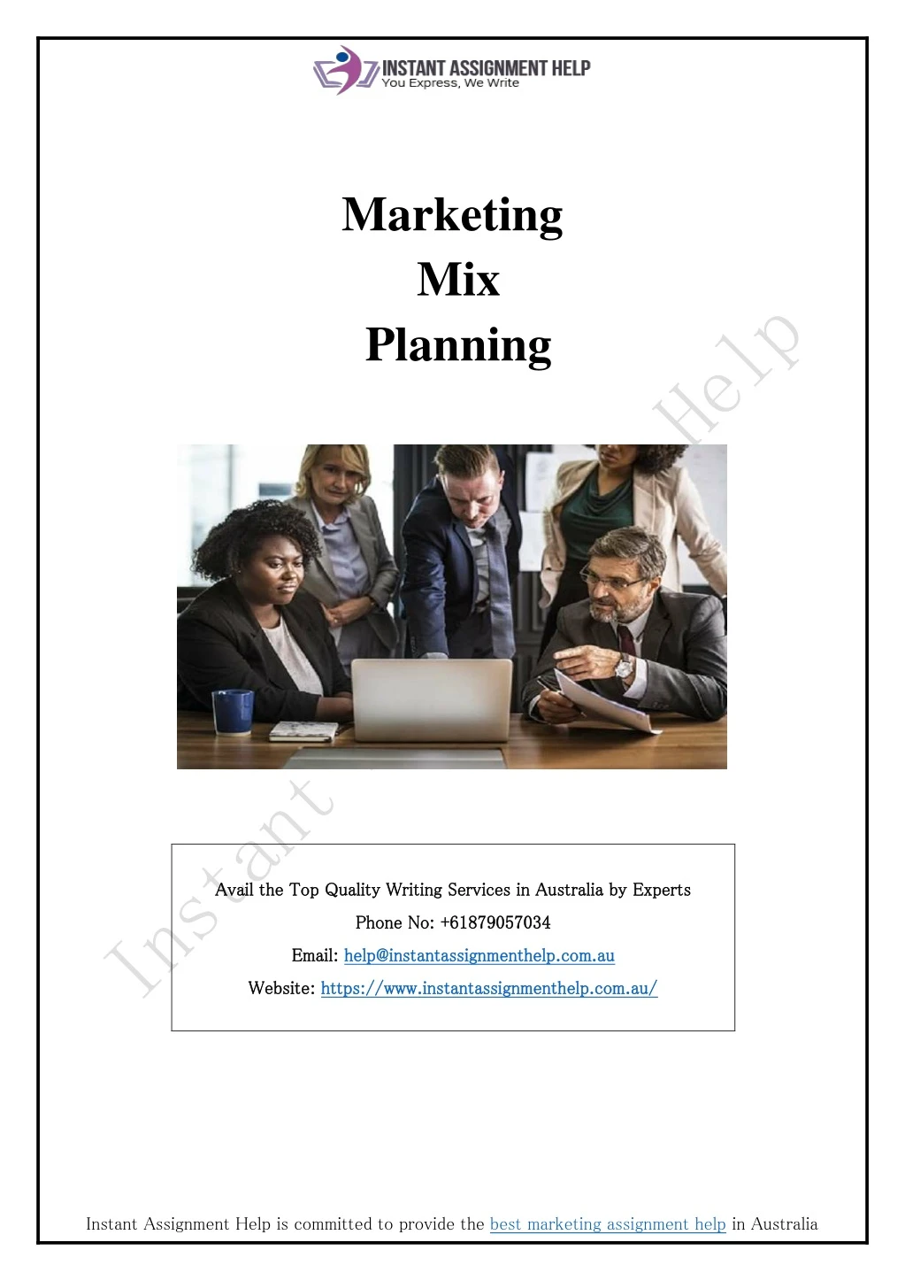 marketing mix planning