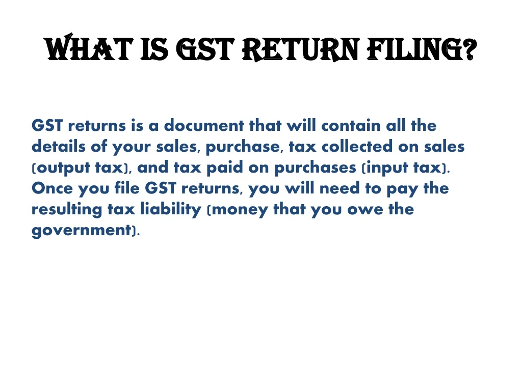 what is gst return filing