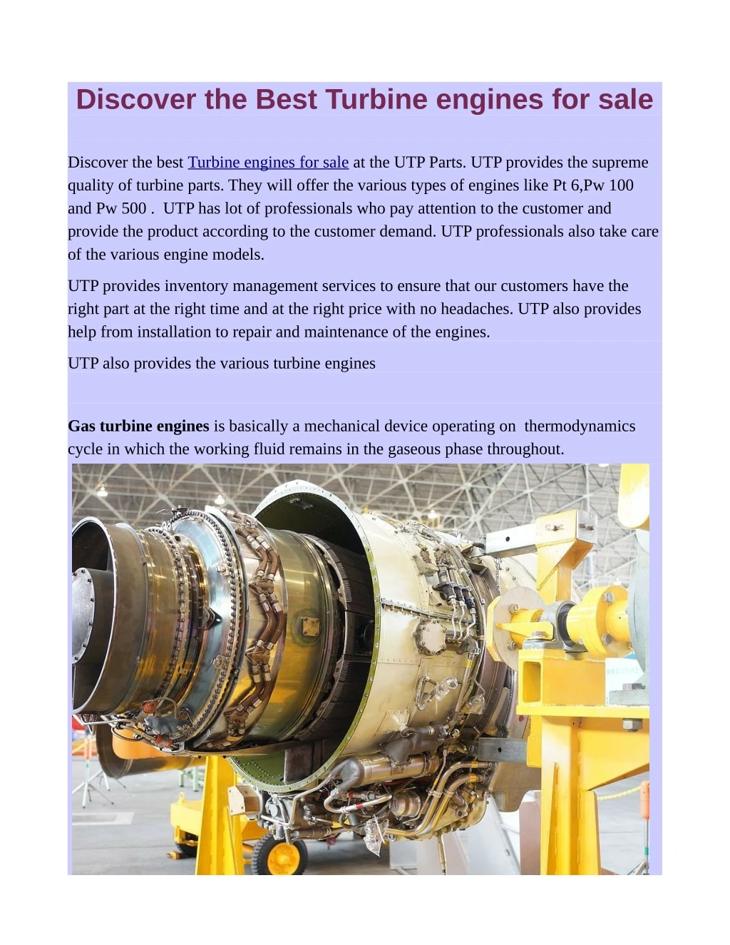 discover the best turbine engines for sale