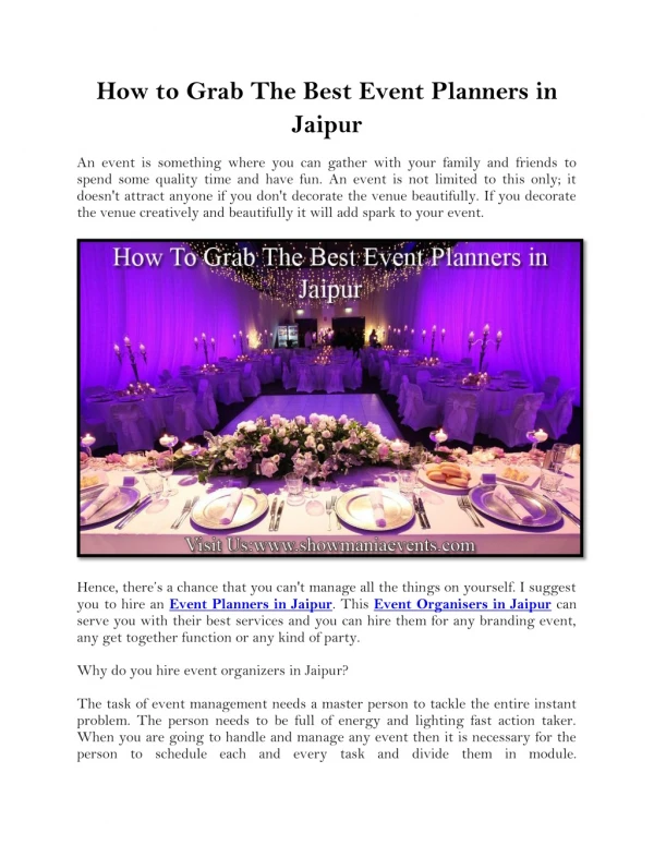 How to Grab The Best Event Planners in Jaipur