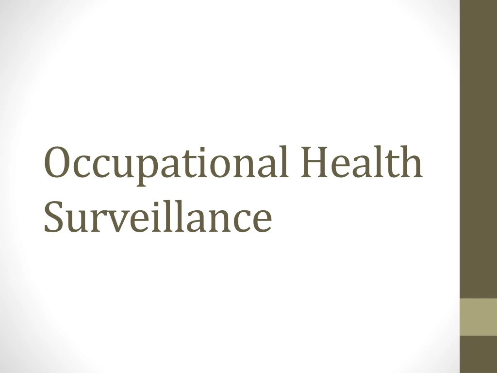 occupational health surveillance