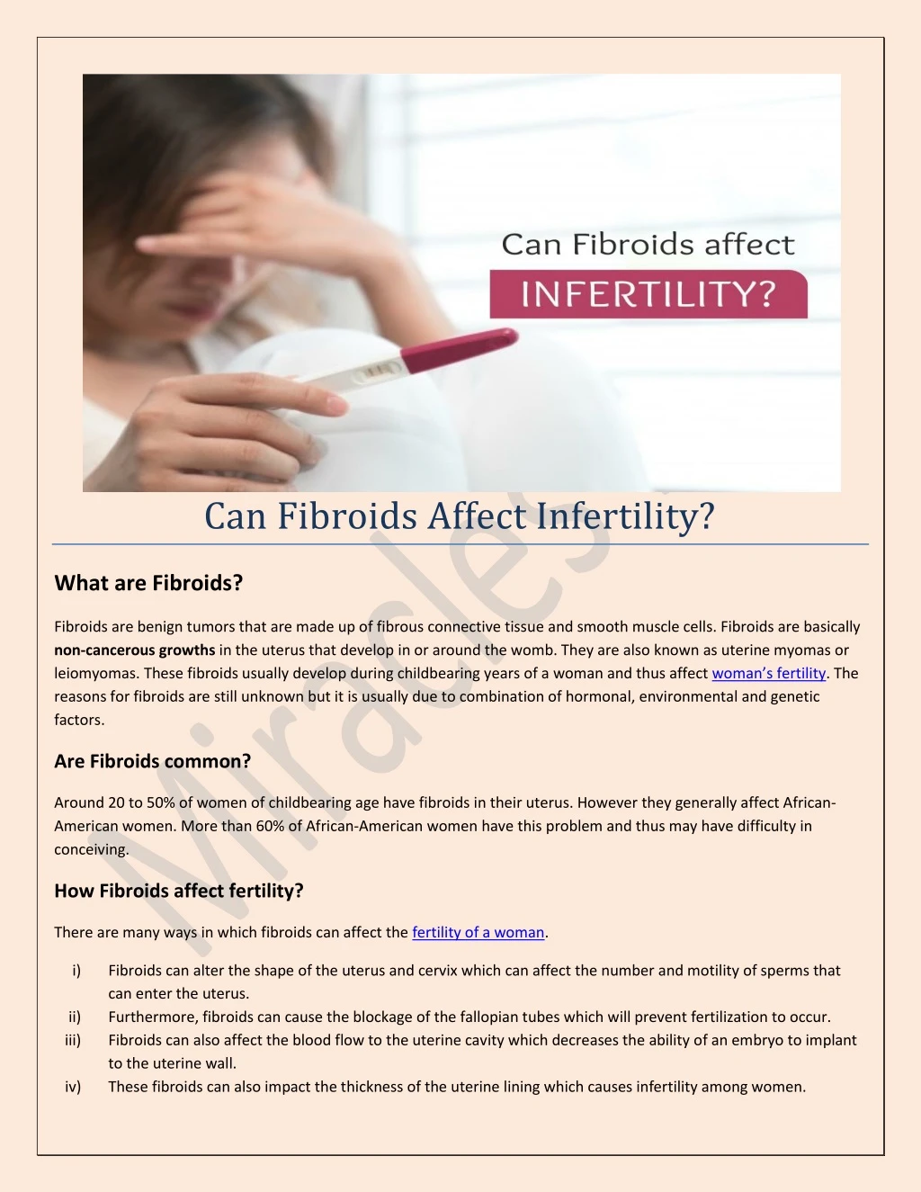 can fibroids affect infertility