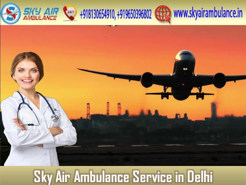 sky air ambulance service in delhi