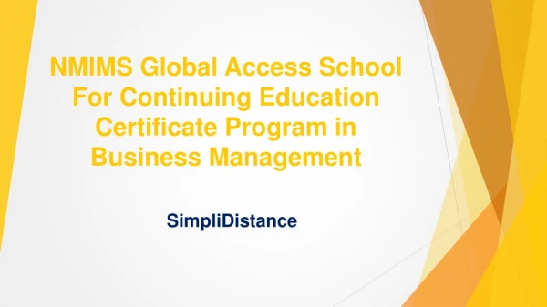 Advance Certificate Program in Business Management - SimpliDistance
