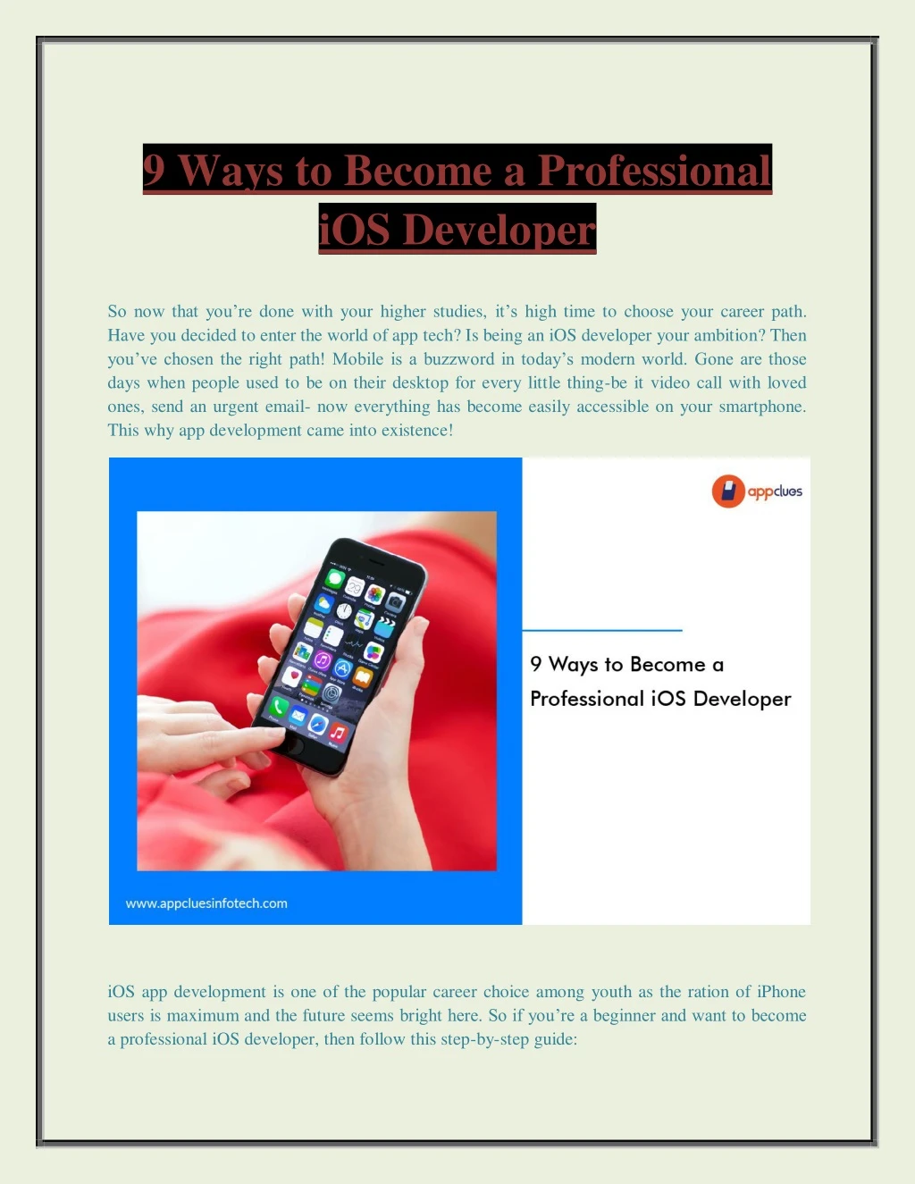 9 ways to become a professional ios developer