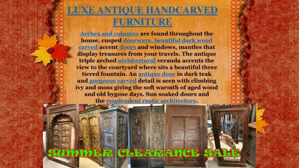 LUXE ANTIQUE HANDCARVED FURNITURE