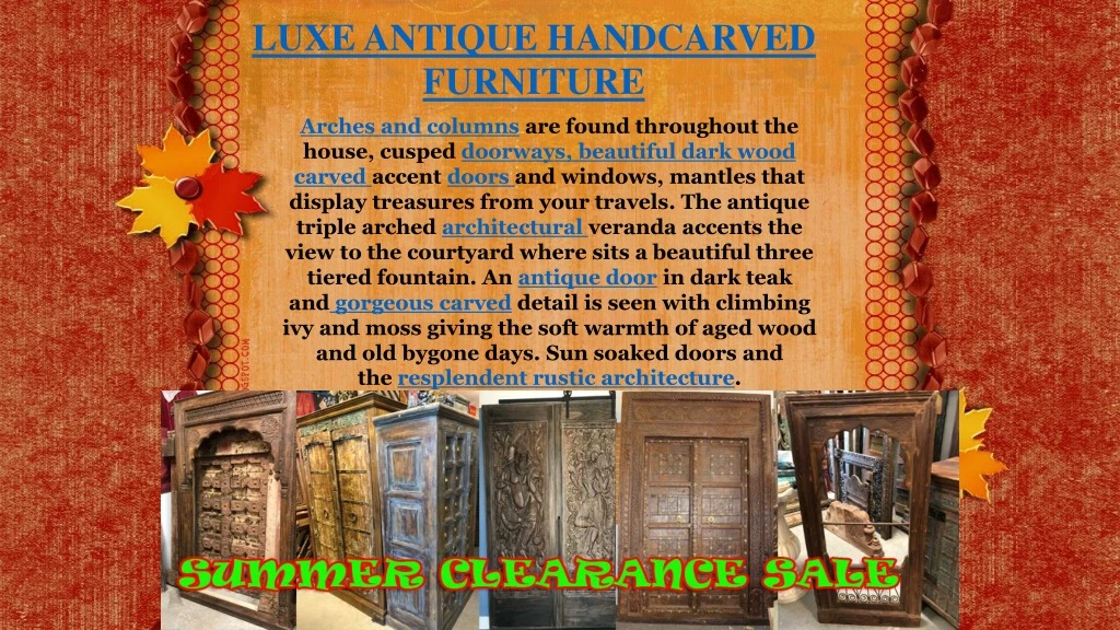 luxe antique handcarved furniture