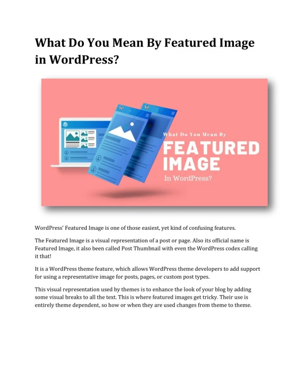 What Do You Mean By Featured Image in WordPress?