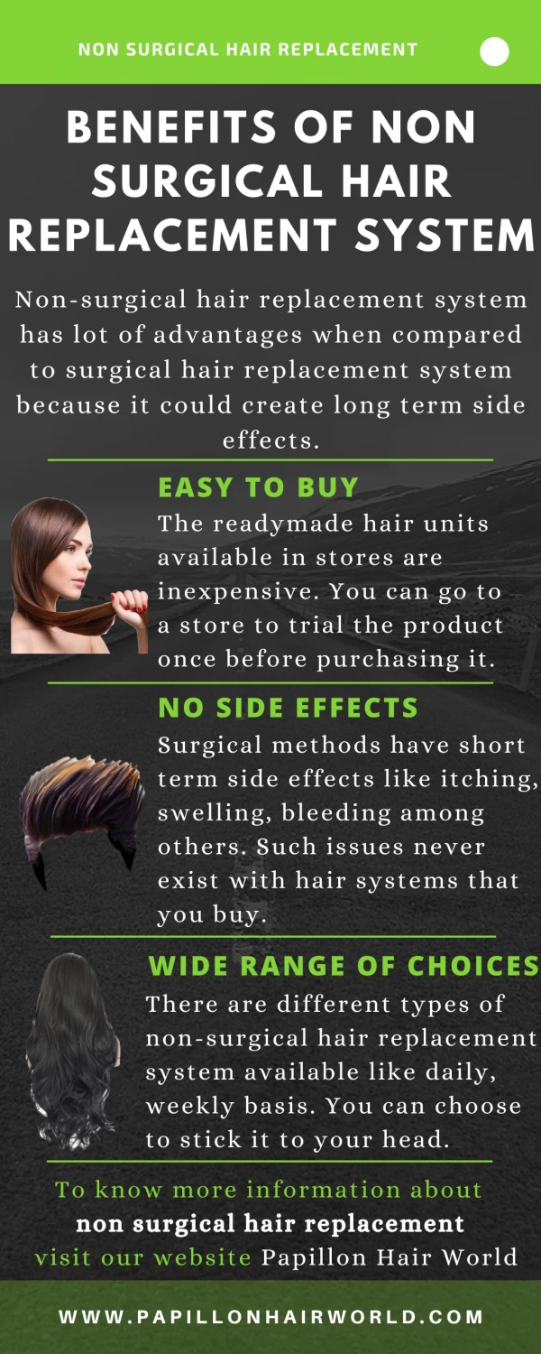 Benefits of Non Surgical Hair Replacement System
