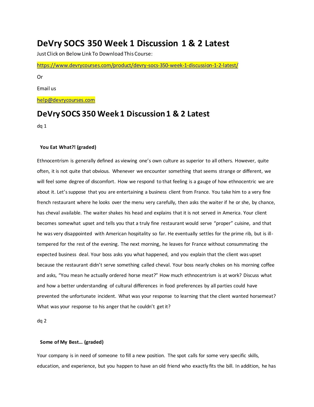 devry socs 350 week 1 discussion 1 2 latest just