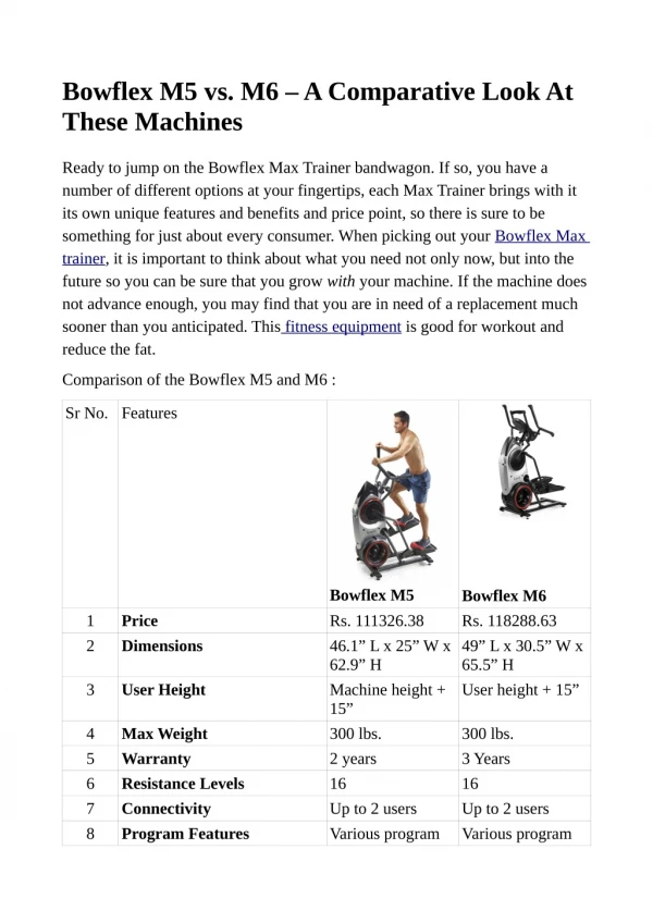 Bowflex M5 vs. M6 – A Comparative Look At These Machines