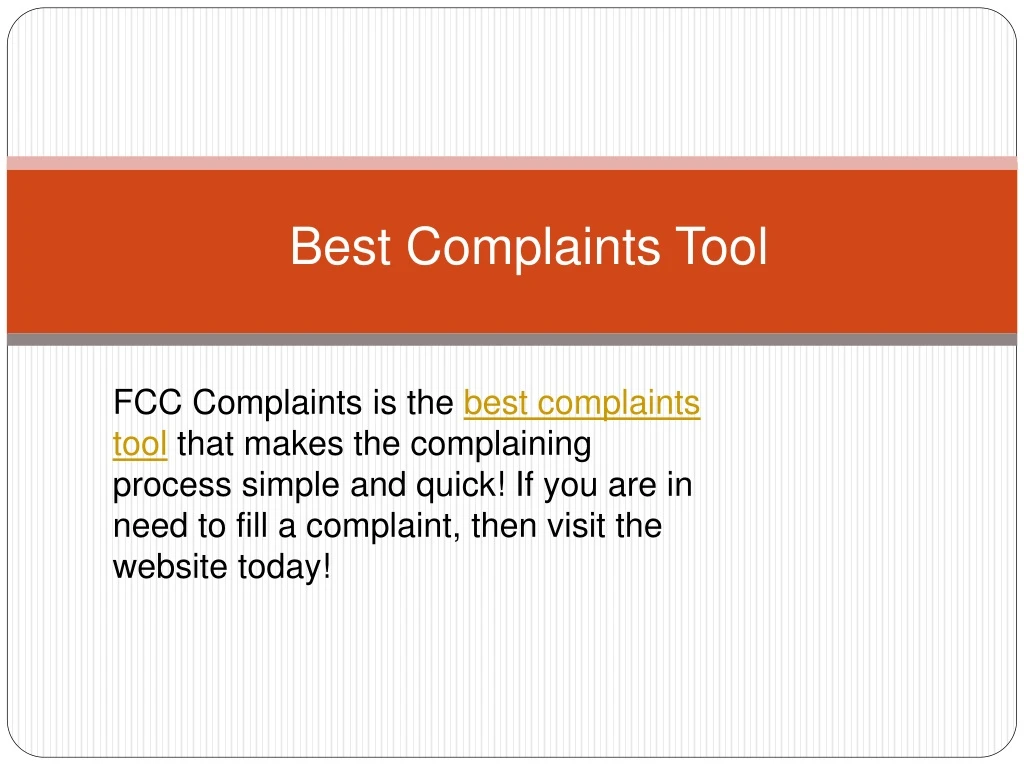 best complaints tool