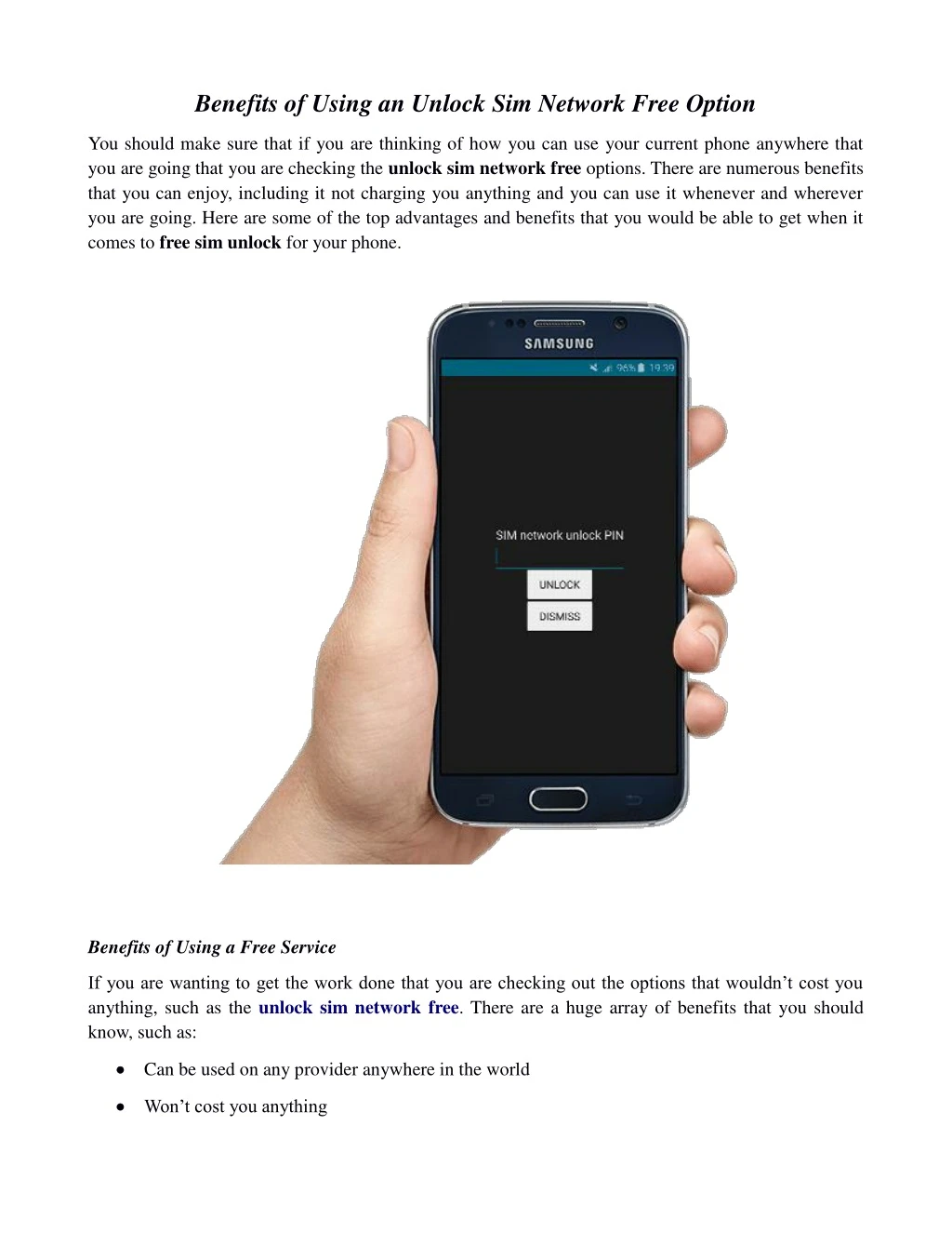 benefits of using an unlock sim network free