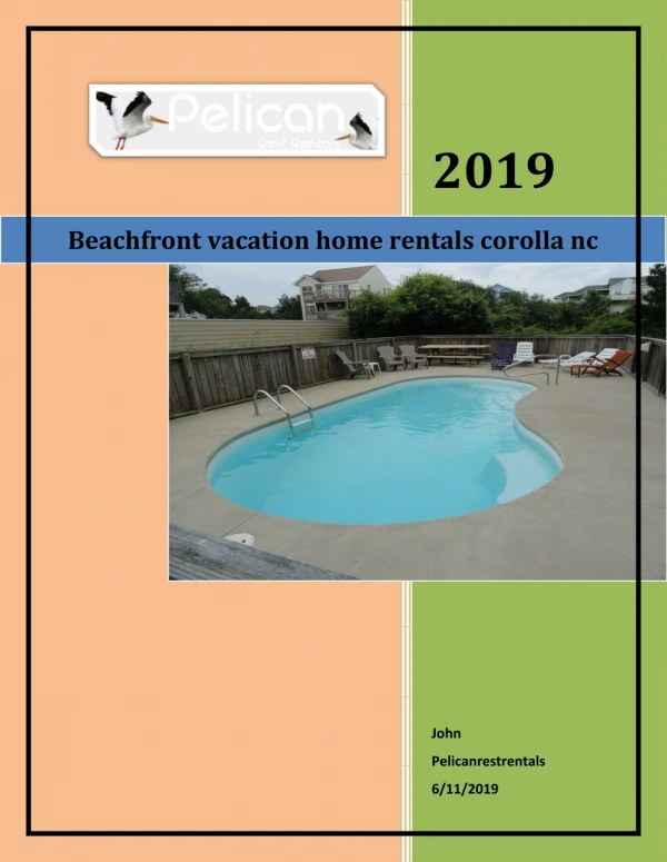 beachfront vacation home rentals corolla nc