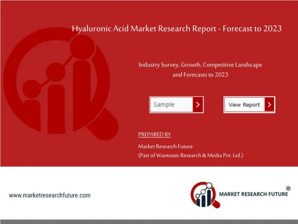 Hyaluronic Acid Market Size, Top Companies, Demand/Supply Analysis and Future Market Trends 2019-2023