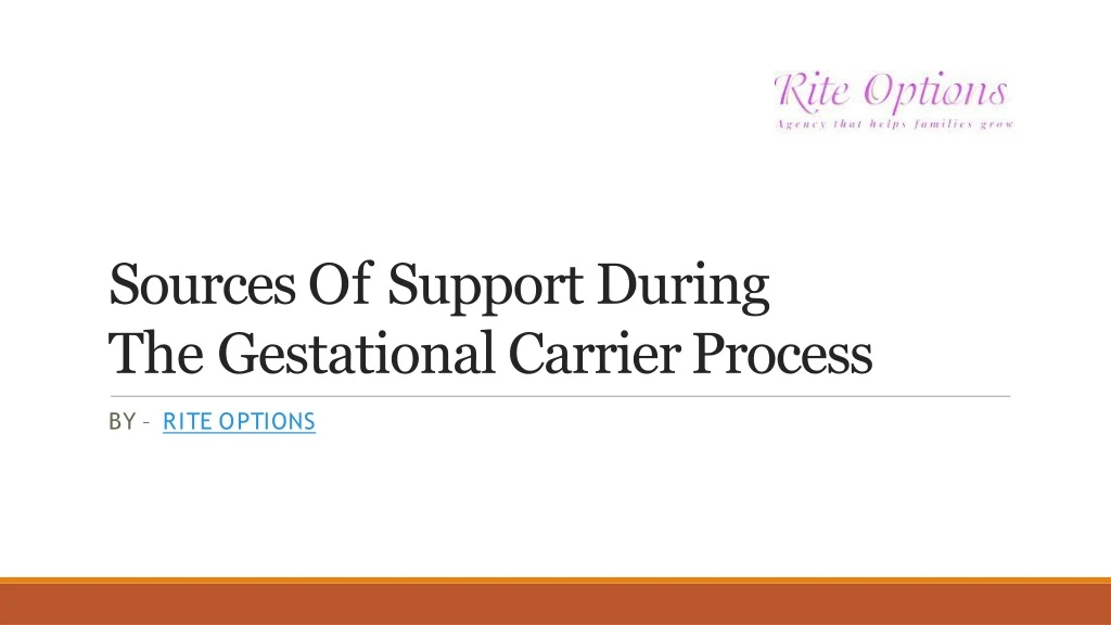 sources of support during the gestational carrier process