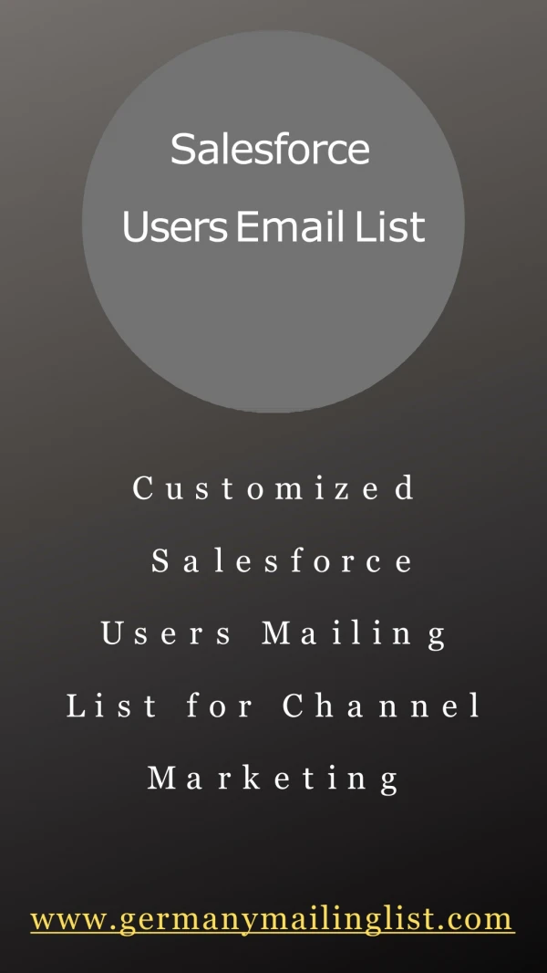 SalesForce Users Email Lists