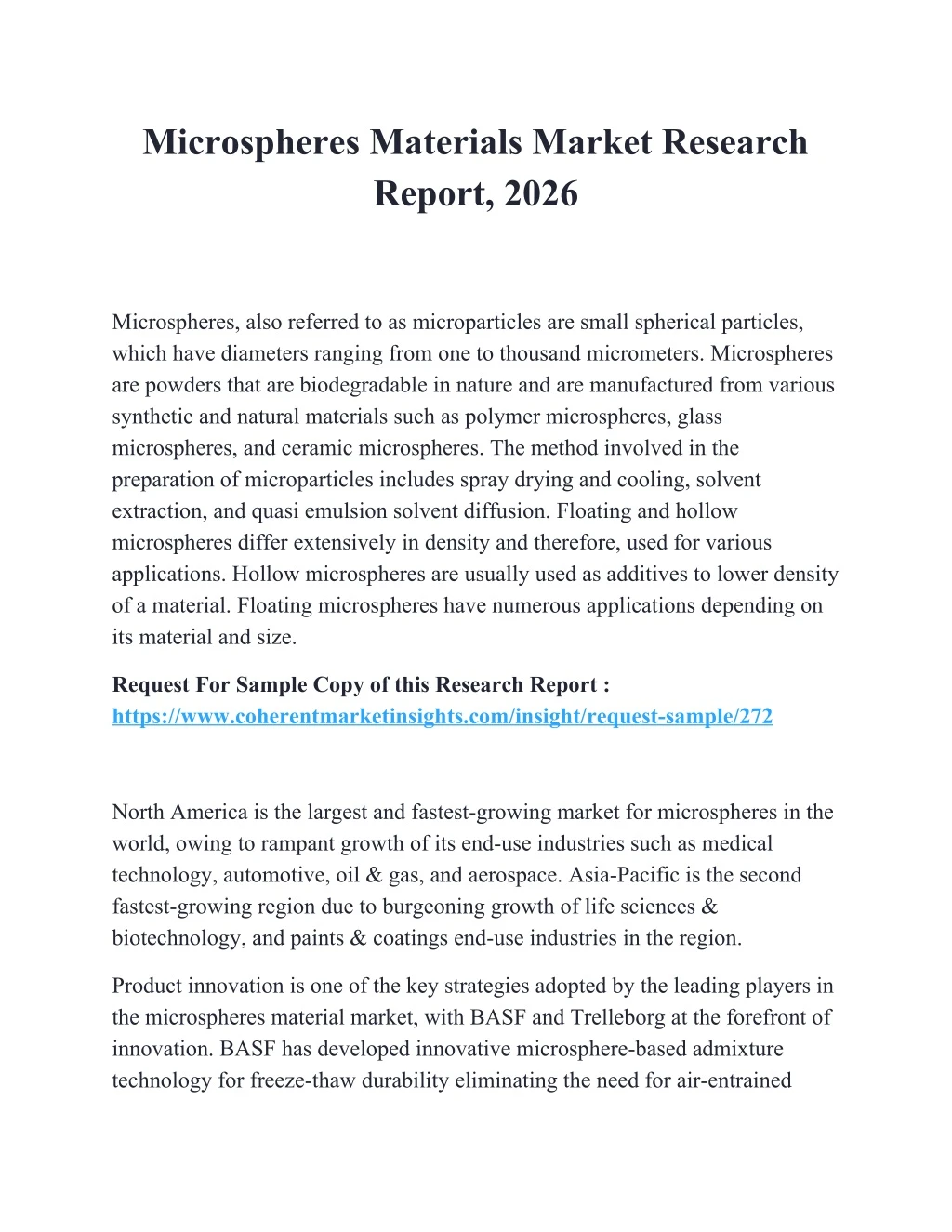microspheres materials market research report 2026