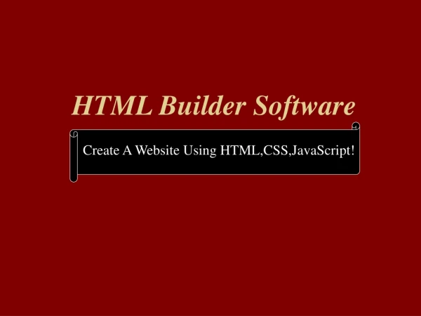 HTML Builder Software