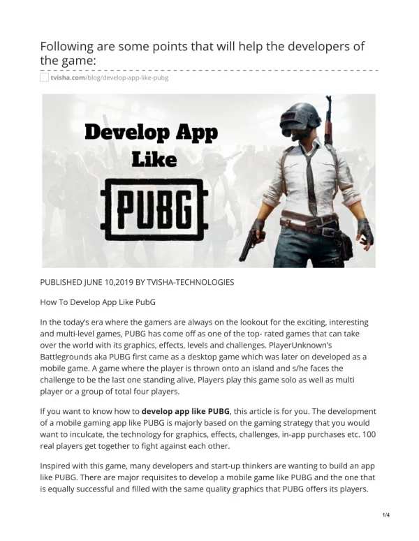 How To Develop App Like PubG