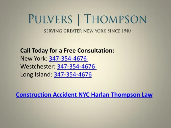 Construction Accident nyc Harlan Thompson Law