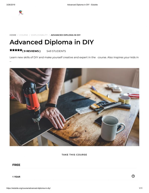 Advanced Diploma in DIY - Edukite