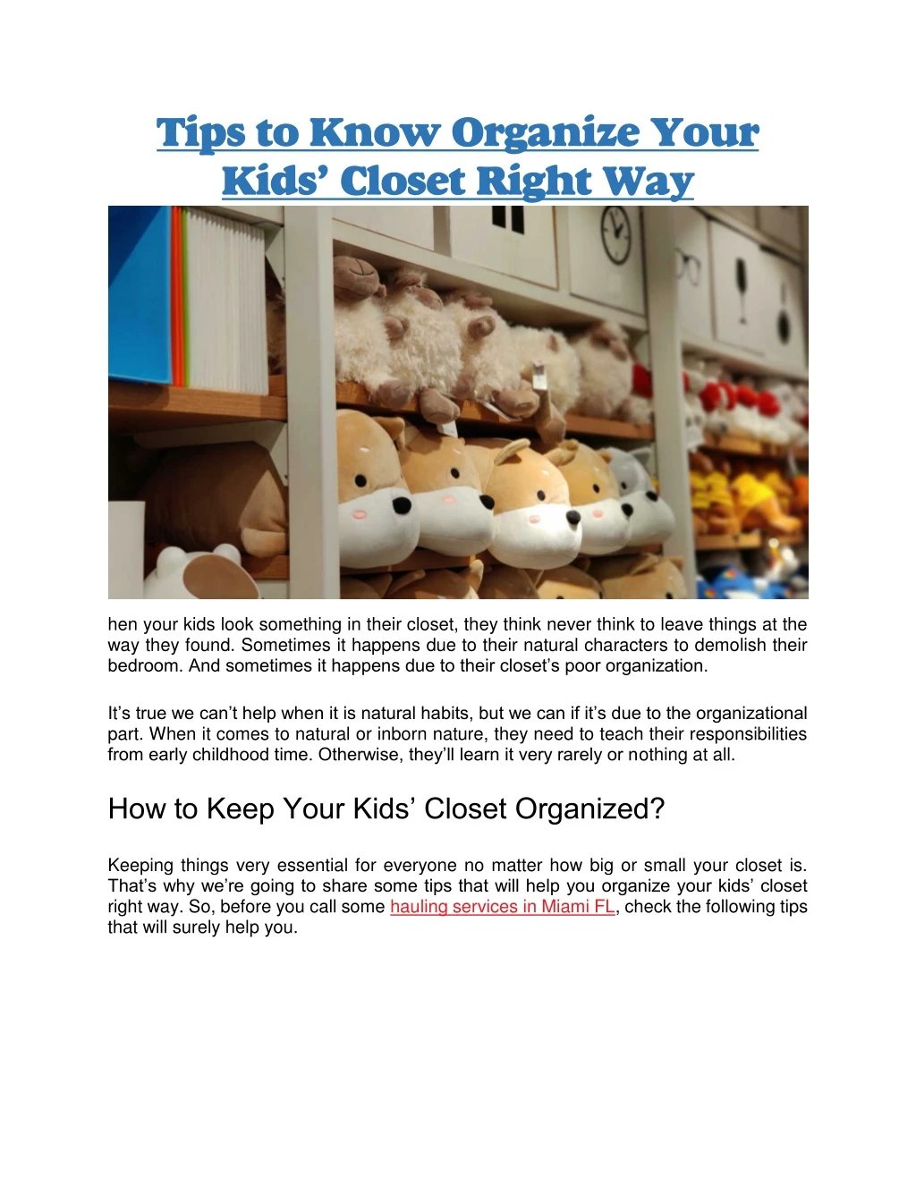 tips to know organize your kids closet right way