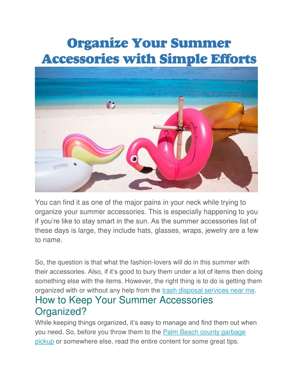 organize your summer accessories with simple