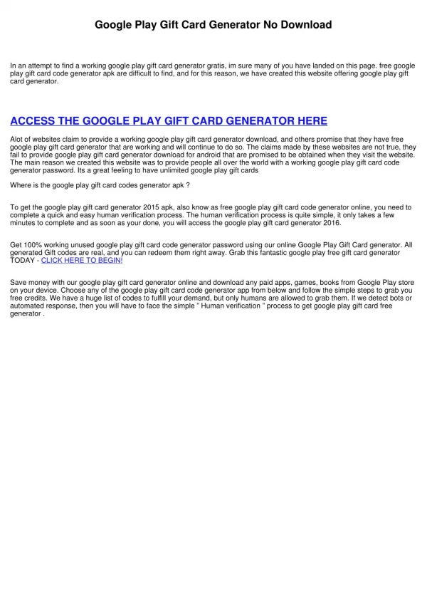 Google Play Gift Card Number Generator