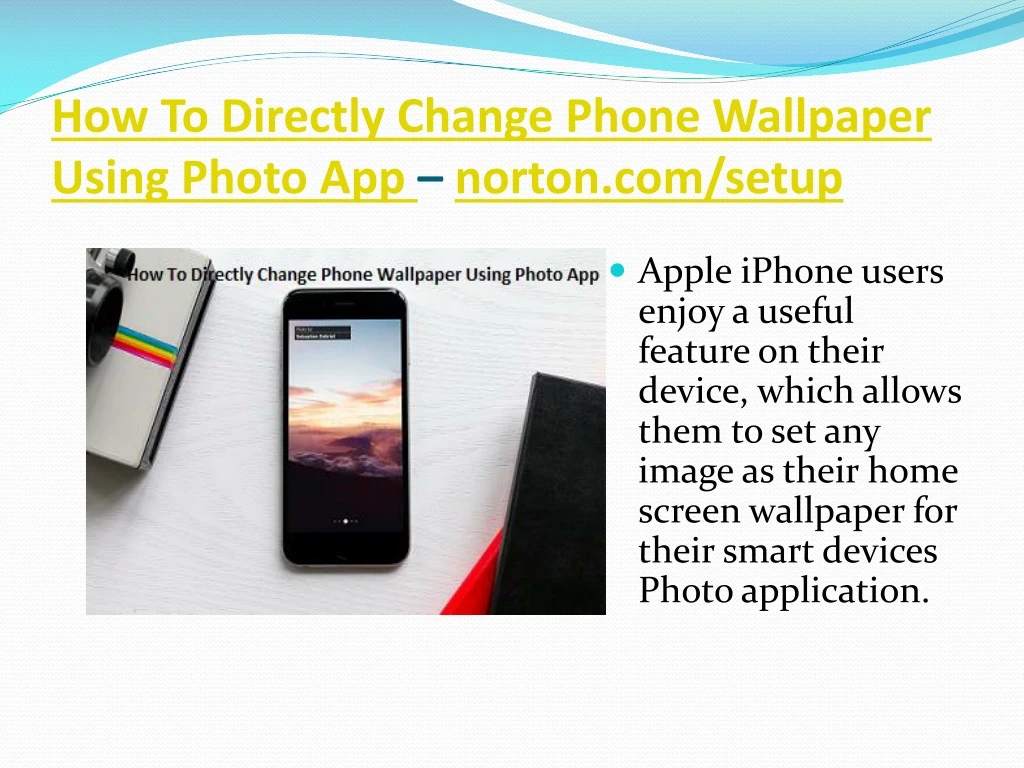 how to directly change phone wallpaper using photo app norton com setup