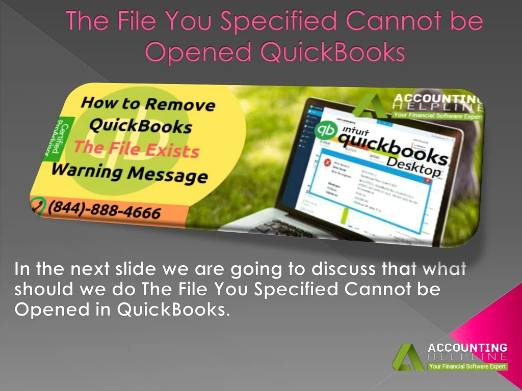 the file you specified cannot be opened quickbooks