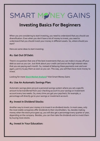 investing for beginners presentation