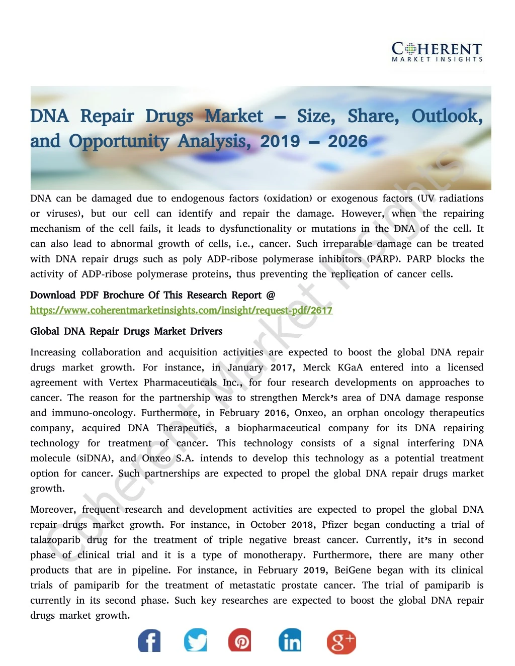 dna repair drugs market size share outlook