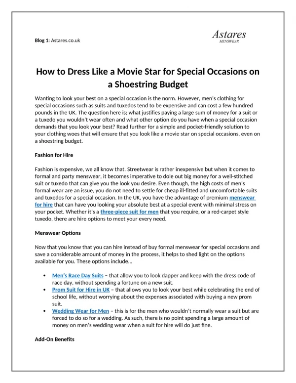 How to Dress Like a Movie Star for Special Occasions on a Shoestring Budget