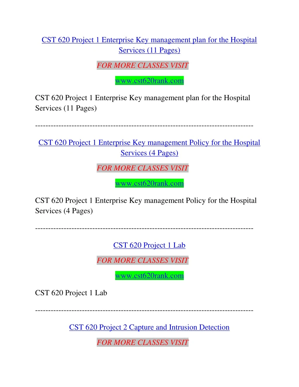 cst 620 project 1 enterprise key management plan