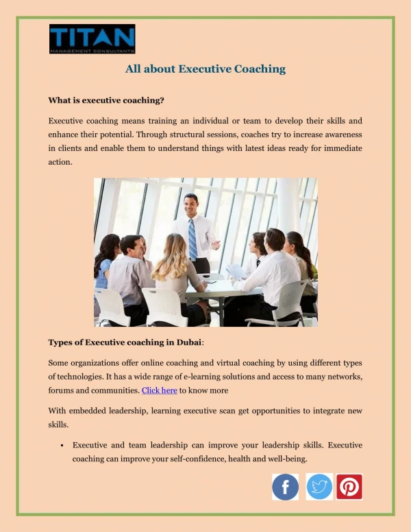 All about Executive Coaching