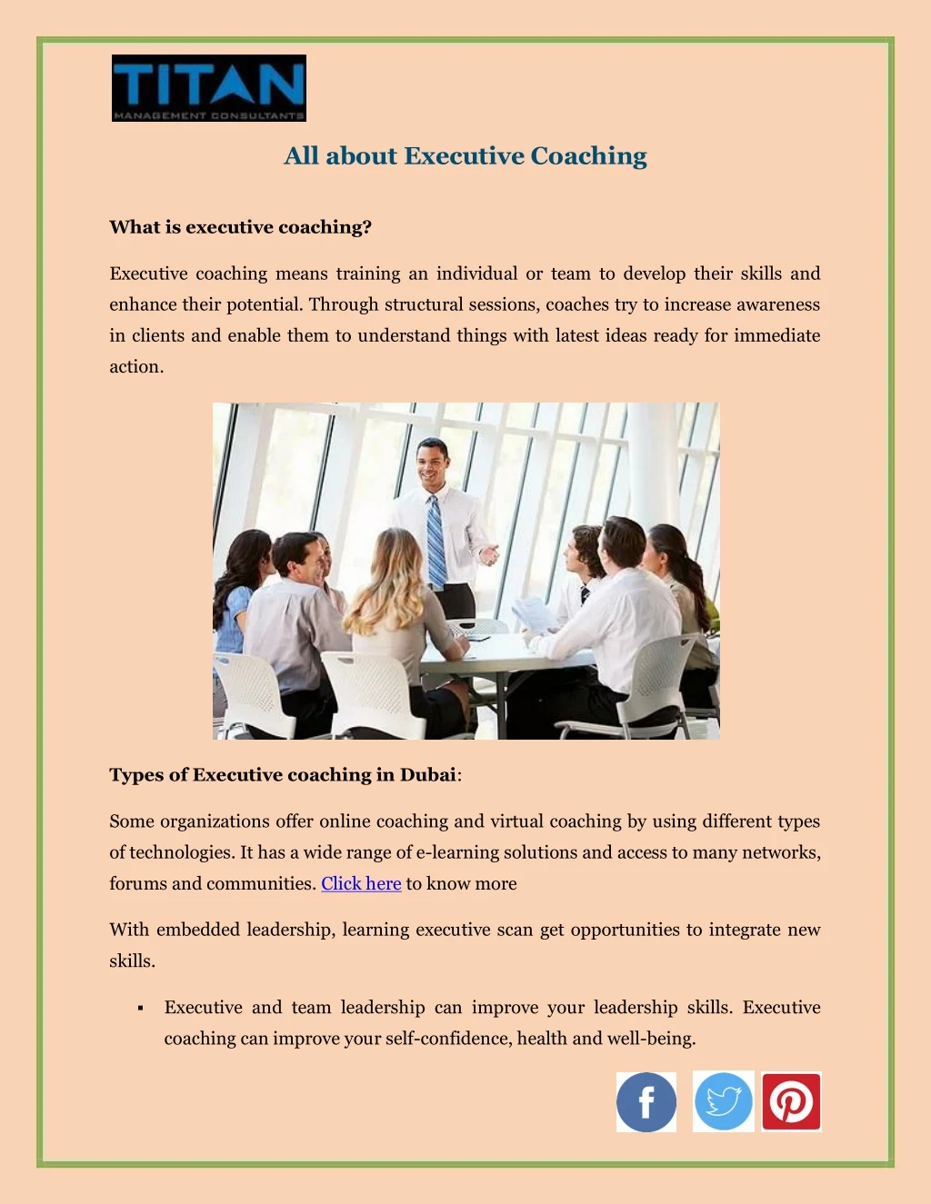 all about executive coaching
