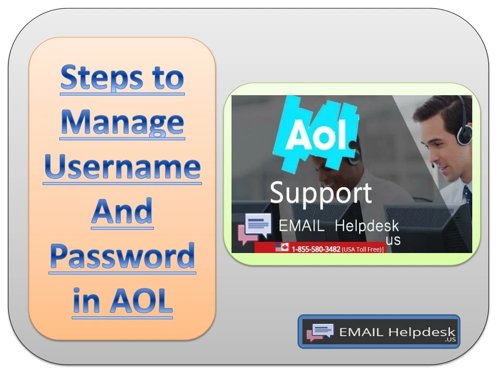 steps to manage username and password in aol