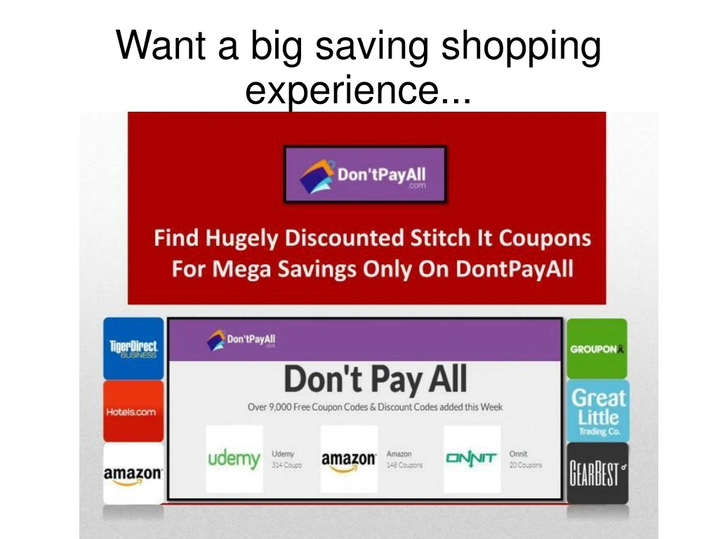 want a big saving shopping experience