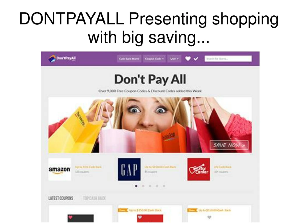 dontpayall presenting shopping with big saving