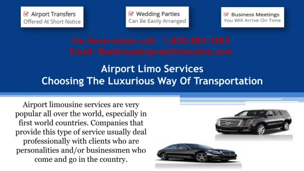 Airport Limo Services: Choosing The Luxurious Way Of Transportation