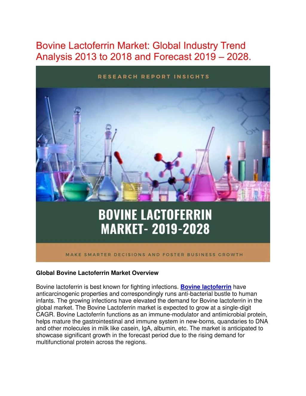 bovine lactoferrin market global industry trend