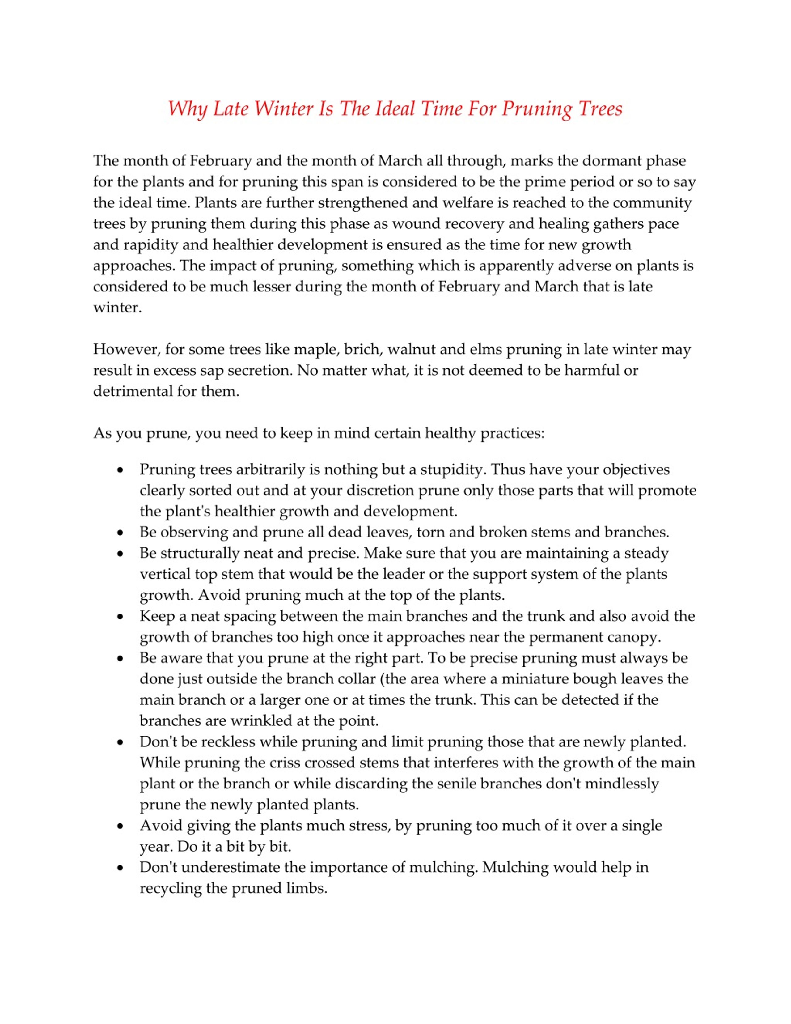 PPT - Why Late Winter Is The Ideal Time For Pruning Trees PowerPoint ...