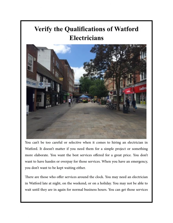 Verify the Qualifications of Watford Electricians