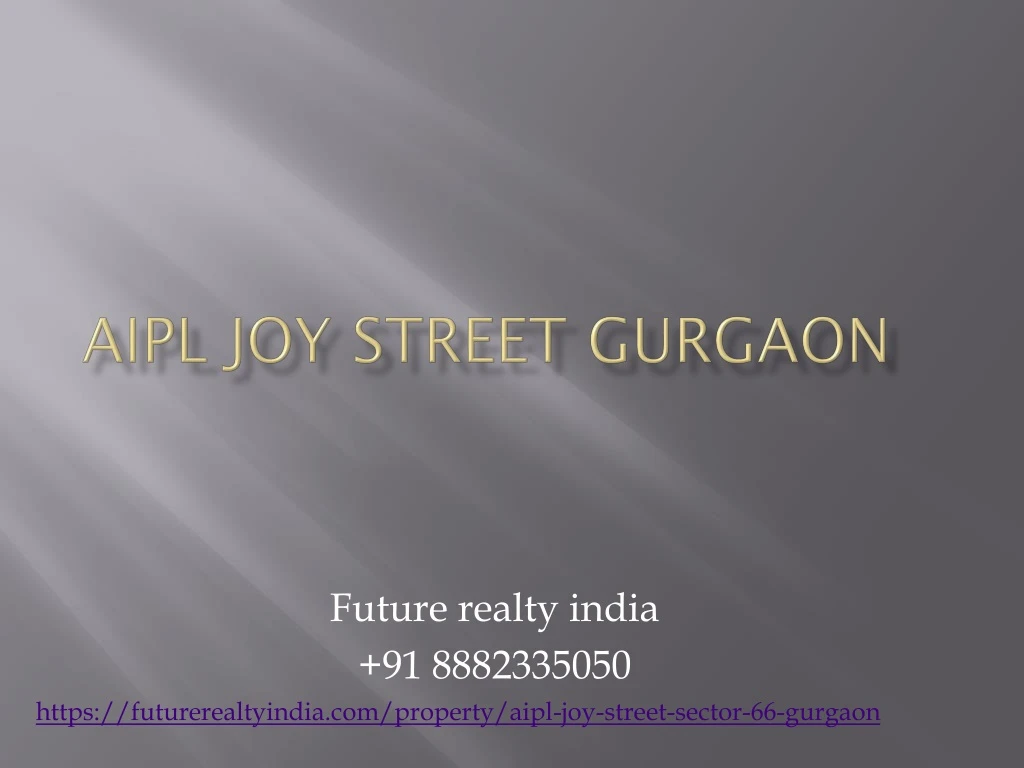 aipl joy street gurgaon