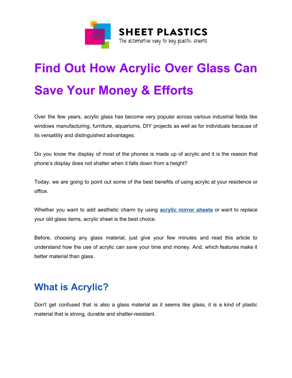 find out how acrylic over glass can